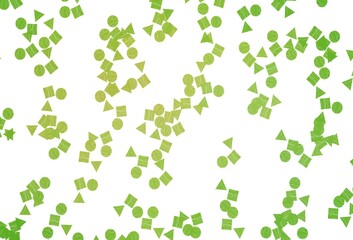 Light Green, Yellow vector template with crystals, circles, squares.