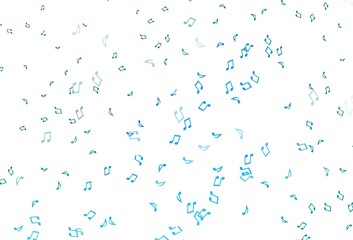 Light Blue, Green vector backdrop with music notes.