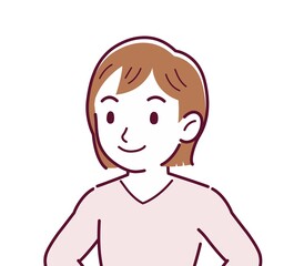 Pretty girl in pink sweater