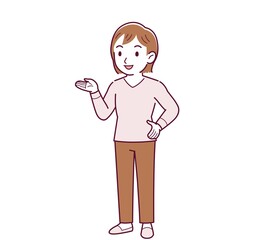 Pretty girl in pink sweater