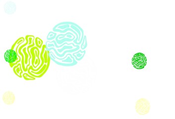 Light Blue, Green vector pattern with spheres.