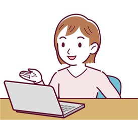 Young woman using a personal computer