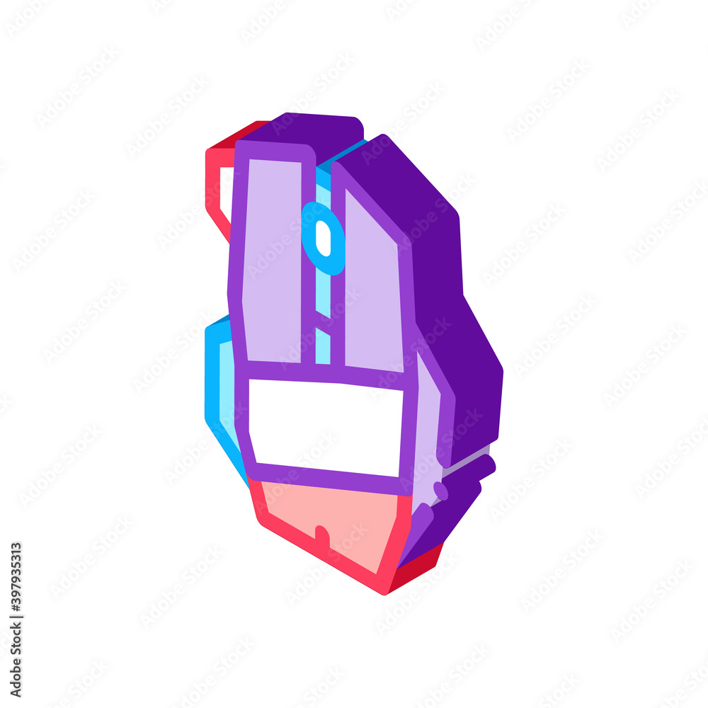 Poster mouse computer device color icon vector. isometric mouse computer device sign. color isolated symbol