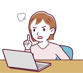 Fototapeta na wymiar Young woman using a personal computer