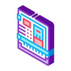 back of computer system with ports color icon vector. isometric back of computer system with ports sign. color isolated symbol illustration