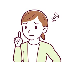 Woman in a yellow-green cardigan