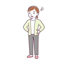 Woman in a yellow-green cardigan