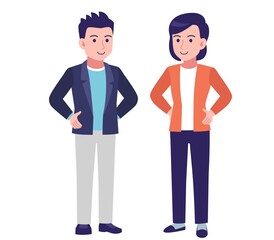Obraz premium 若い二人の男女