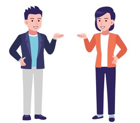 Obraz premium 若い二人の男女