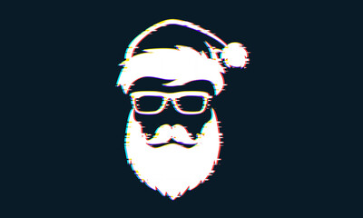Christmas vector glitch Santa Claus