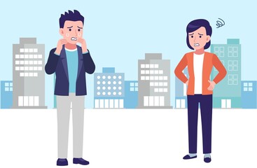 Young and healthy men and women at city