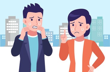 Young and healthy men and women at city