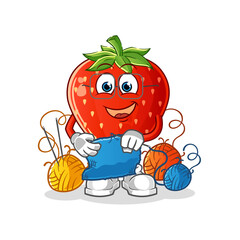 strawberry tailor mascot. cartoon vector