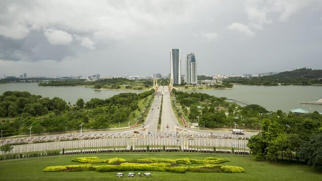 Footage of Timelapse View cente of putrajaya from PICC.