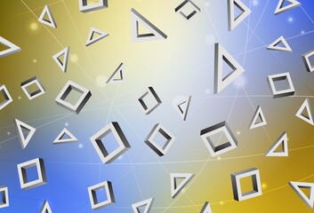 Light Blue, Yellow vector layout with lines, rectangles.