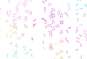 Light Multicolor, Rainbow vector texture with musical notes.