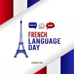 French Language Day Vector Illustration. Suitable for greeting card poster and banner.