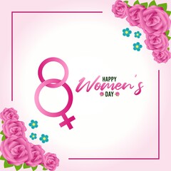 Happy Women's Day Vector Illustration. Suitable for greeting card poster and banner.