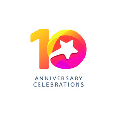 10 years anniversary design template.