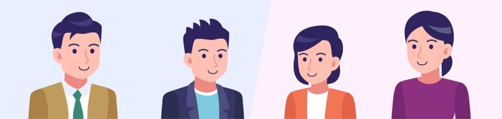 Four young and healthy men and women Horizontal size