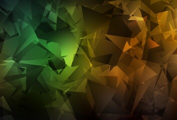 Dark Green, Yellow vector low poly background.