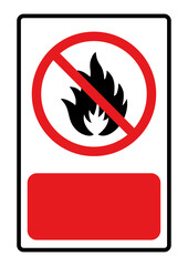 The sign must not generate sparks. Red frame for text input Vector illustration