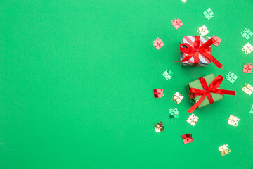 Christmas Presents Background, Flat Lay Christmas Background