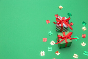 Christmas Presents Background, Flat Lay Christmas Background