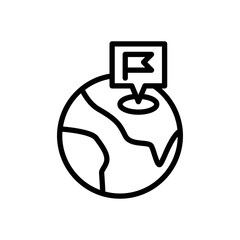 global location icon in line style isolated on white background. EPS 10