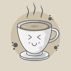 cute character coffee cup illustration style four