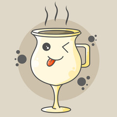 cute character coffee cup illustration style nine