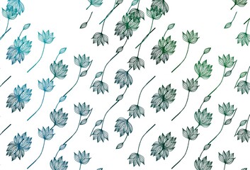 Obraz premium Light Blue, Green vector doodle pattern.