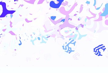 Light Pink, Blue vector pattern with random forms.