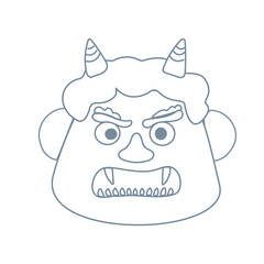 節分ぬりえ　鬼