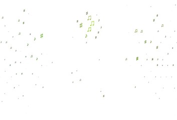 Light Green vector pattern with music elements.