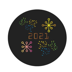 new year fireworks icon party design illustration colorful vector decoration background