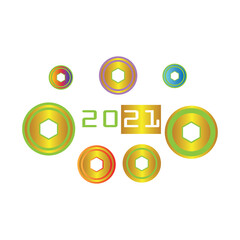 new year logo technology illustration with color circle vector design