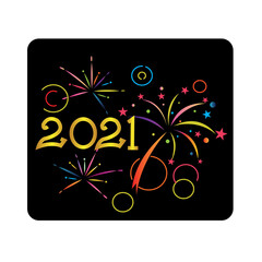 new year fireworks icon party design illustration colorful vector decoration background