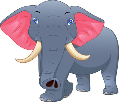 cute elephant cartoon on a white background