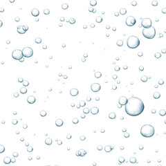 Blue fizzy bubbles. Sparkles underwater stream in water, sea, aquarium. Fizzy pop and effervescent drink. Abstract fresh soda bubbles. Vector illustration.