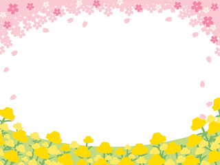 かわいい桜と菜の花の春フレーム