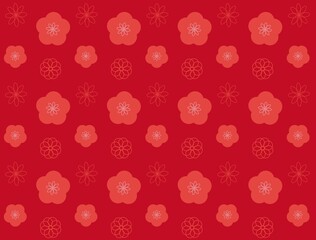 梅柄パターン背景素材
