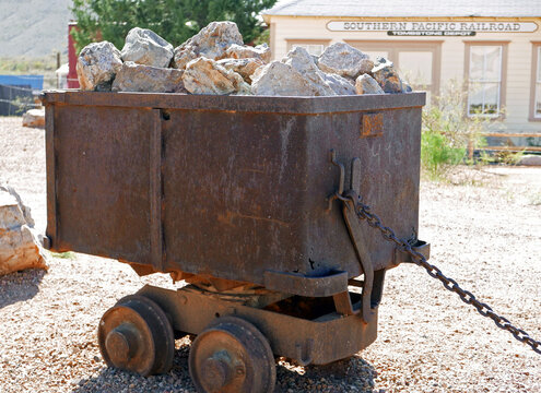 Old rusty ore cart in Tombstone, Arizona