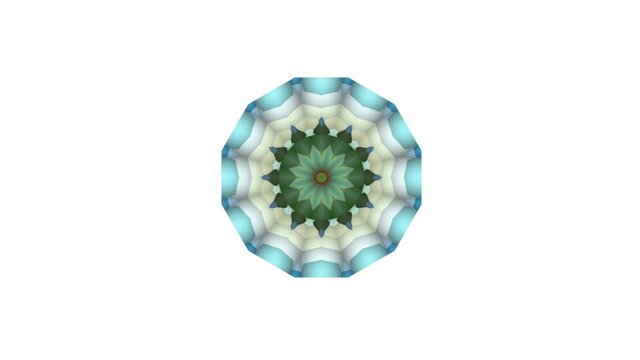 abstract symmetrical flower with petals consisting of a variety of geometric shapes of different colors on a   background