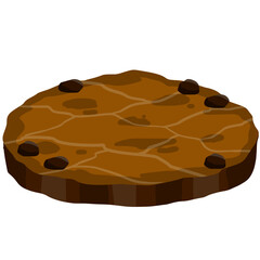 Dry land steppes and deserts. Platform to the ground. element of game and background. Dirt and dust. Brown floor. Cartoon illustration