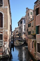 Obraz na płótnie Canvas A beautiful quiet canal in Venice Italy