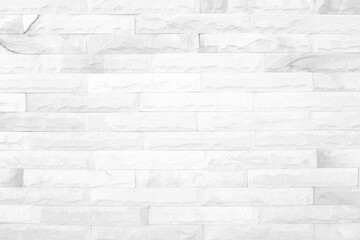 Fototapeta premium White grunge brick wall texture background for stone tile block painted in grey light color wallpaper modern interior and exterior and room backdrop design