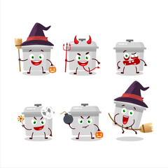 Halloween expression emoticons with cartoon character of french oven