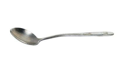 Silver spoon isolated on white background