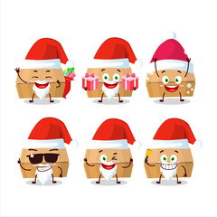 Santa Claus emoticons with food pack cartoon character